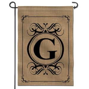 18 in. x 12.5 in. Classic Monogram Letter G Garden Flag, Double Sided Family Last Name Initial Yard Flags