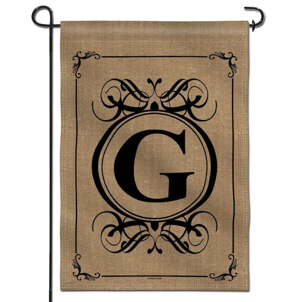 18 in. x 12.5 in. Classic Monogram Letter G Garden Flag, Double Sided Family Last Name Initial Yard Flags