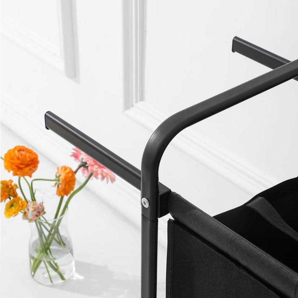 White 110L Waterproof Oxford Cloth 2-Tier Laundry Hamper with Lid