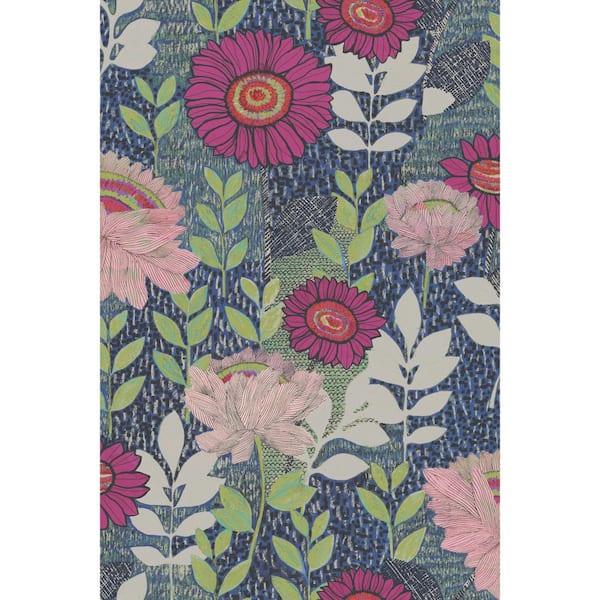 28.29 sq. ft. Tamara Day Botanical Garden Blue Peel and Stick Wallpaper