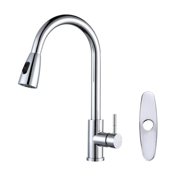 ARCORA Single-Handle High Arc Sink Faucet with Pull Down Sprayer in Chrome