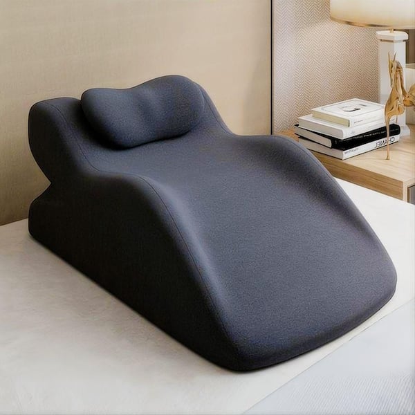 Queen Size Pillow, Ergonomic Spinal Posture Support & Multi-Functional Bed Pillow in Dark Grey