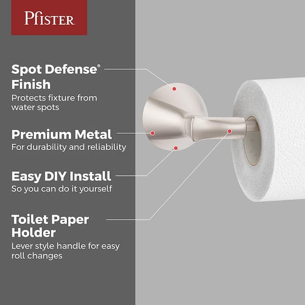 Willa Wall Mount Double Post Toilet Paper Holder in Spot Defense Brushed Nickel
