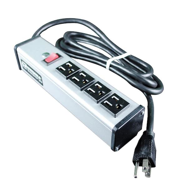 Legrand Wiremold 4-Outlet 15 Amp Compact Power Strip with Lighted On/Off Switch, 15 ft. Cord