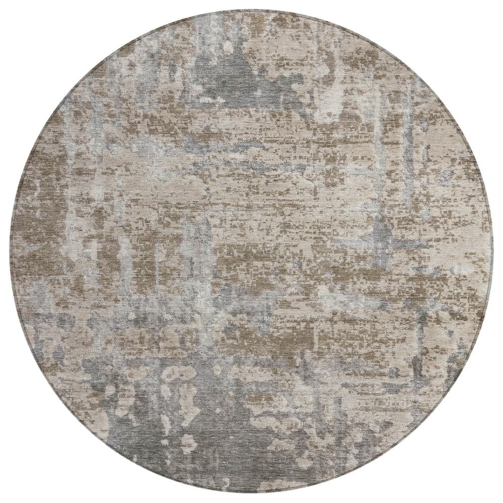 Chantille Machine Washable Indoor/Outdoor Abstract ACN2750 Khaki 8 ft. x 8 ft. Round Rug price history on PriceWatchPro
