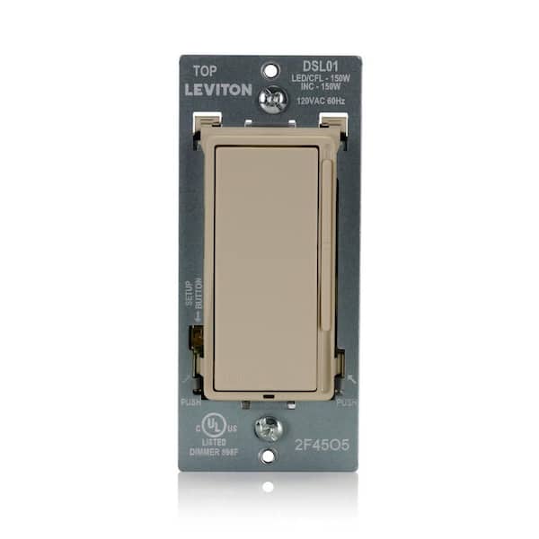 Decora Rocker LED Advanced Dimmer Switch for LED and Incandescent Bulbs, 150-Watt Single Pole or 3-Way, Ivory DSL01-1LI