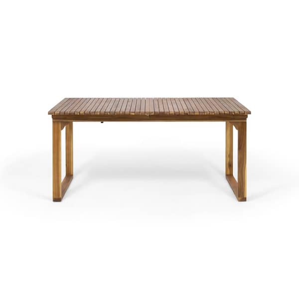 Noble House Sorrento Brown Patina Outdoor Patio Expandable Acacia Wood Dining Table