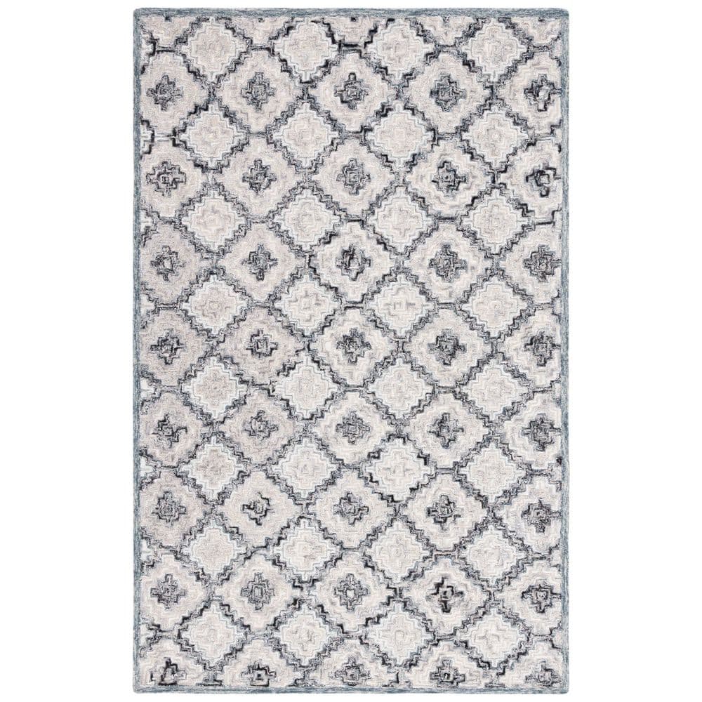 Soho 6 ft. x 9 ft. Gray/Ivory Diamond Border Area Rug price history on PriceWatchPro