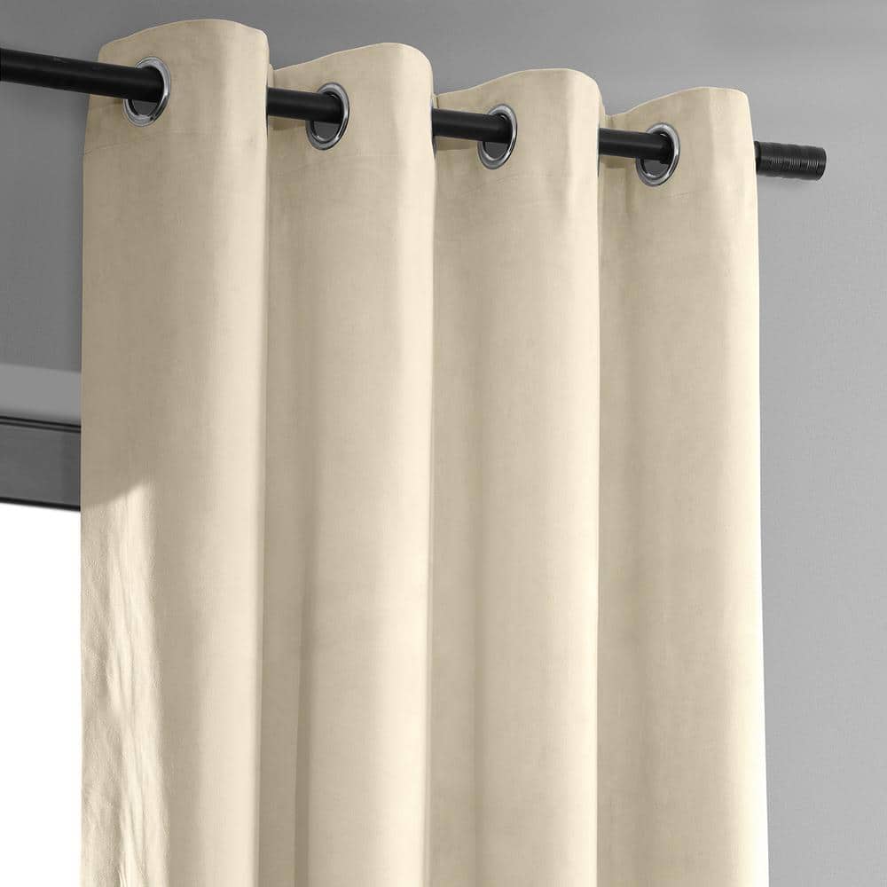 Luxurious Gray Velvet Blackout Indoor Window Curtain 50" x 120"