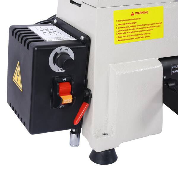 Amucolo 12 in. x 18 in. Wood Lathe, Benchtop Wood Lathe Machine 3