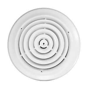 10 in round butterfly diffuser/grille with concentric step down rings