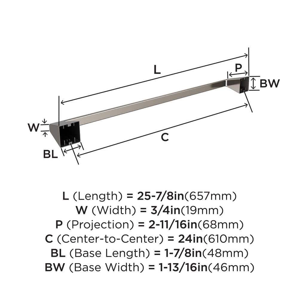 Brushed Nickel 24-Inch Wall Mounted Towel Bar