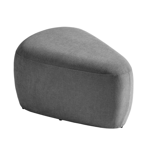 Uixe 27 in. Wide Modern Gray Cheese Block Design Cotton Home Triangle Cocktail Ottoman(Set of 1)