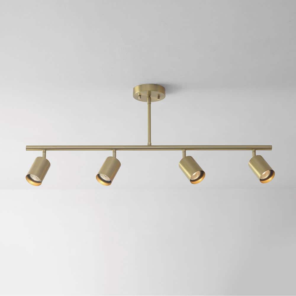 Matte Brass Adjustable Height 4-Light LED Ceiling Track Fixture