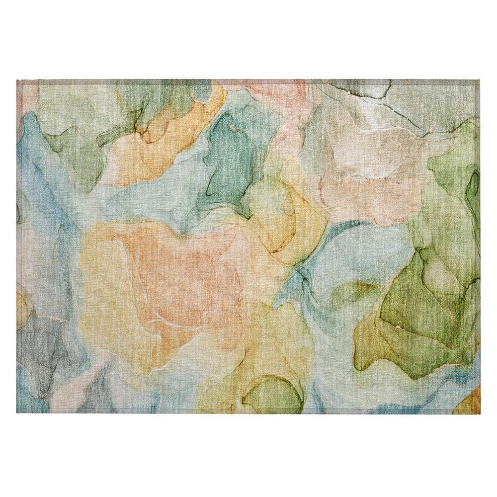Blue 2 ft. x 3 ft. Abstract Indoor/Outdoor Area Rug price history on PriceWatchPro