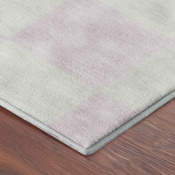 Mayfield Premium Machine Washable Abstract AMF2345 Pink 8 ft. x 10 ft. Area Rug