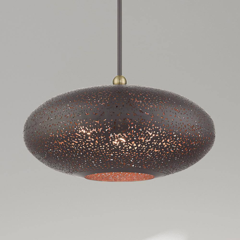 Charlton 3-Light Bronze and Gold Globe Pendant