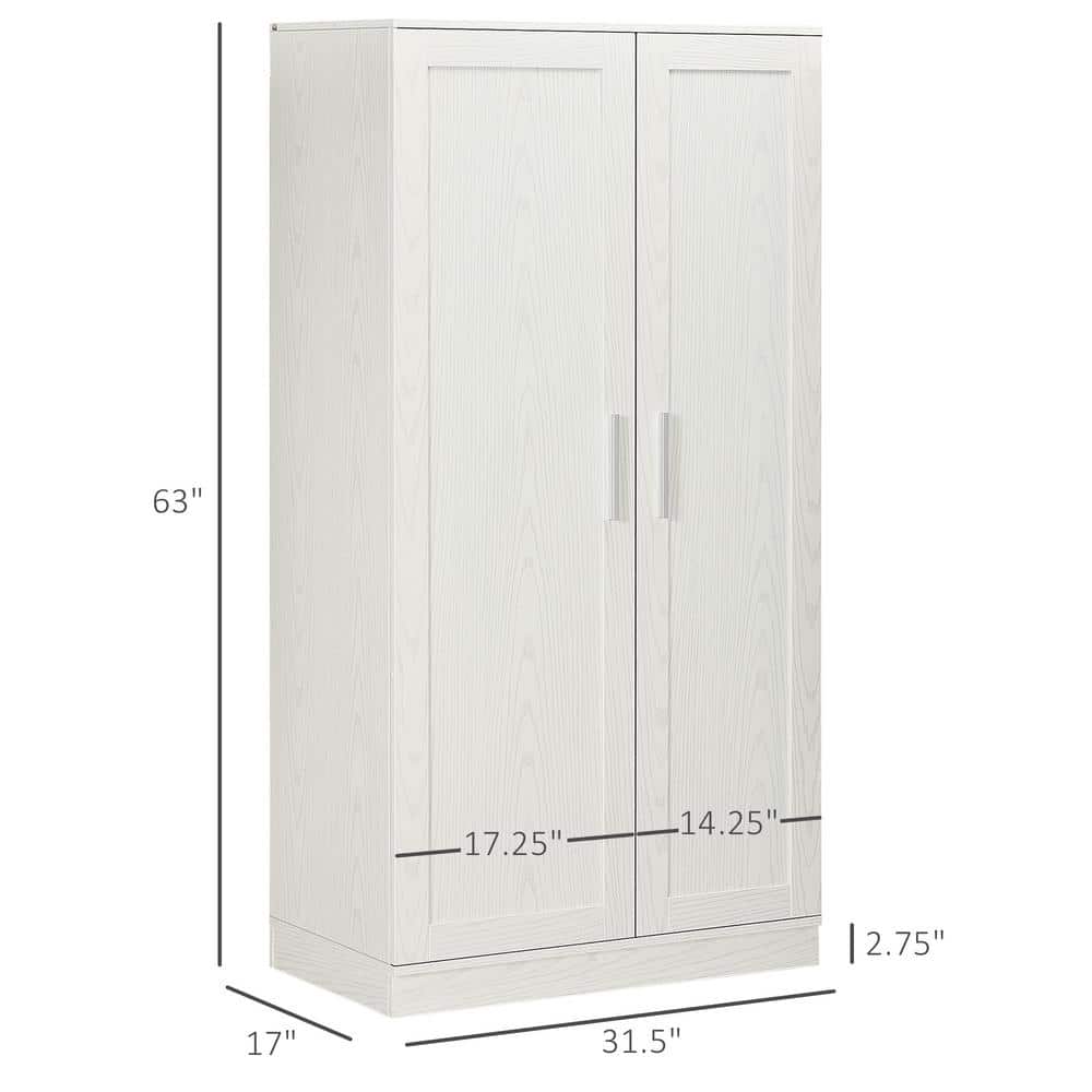 White 14-Tier Freestanding Kitchen Pantry Cabinet