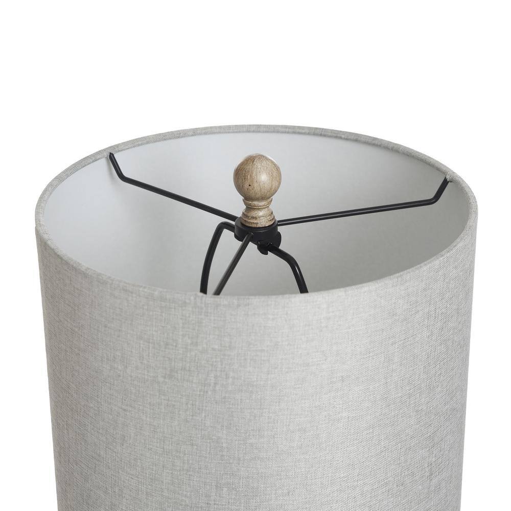 23.3" White Ceramic Table Lamp with Hardback Fabric Shade