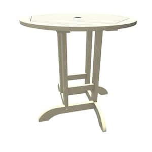 Sequoia Professional Whitewash Plastic Counter-Height Outdoor Dining Table