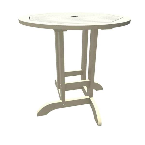 Highwood Sequoia Professional Whitewash Plastic Counter-Height Outdoor Dining Table