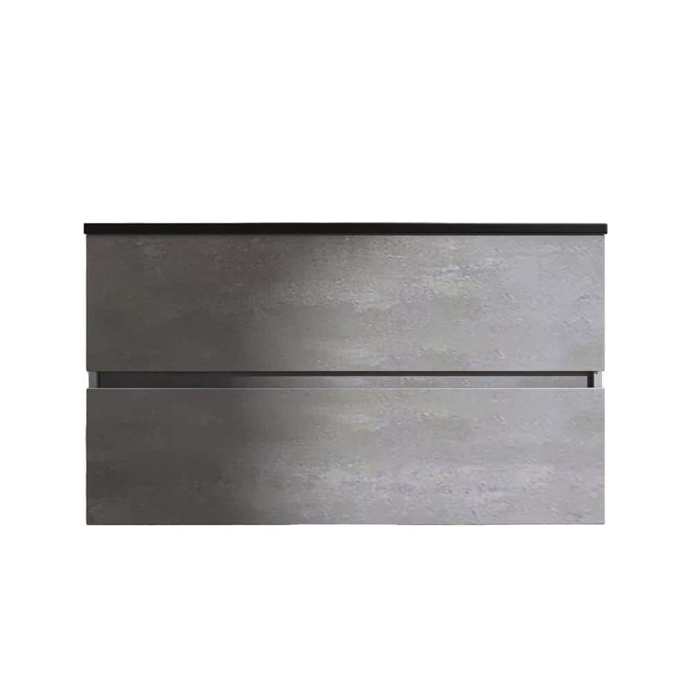 36 in. W Single Sink Wall-Mounted Bath Vanity in Cement Grey with Black Quartz Sand Top Unassembled price history on PriceWatchPro