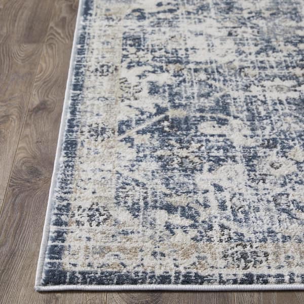 Kehleigh Azbailie Cream 9 ft. 10 in. x 12 ft. 10 in. Oriental Polypropylene Indoor Area Rug
