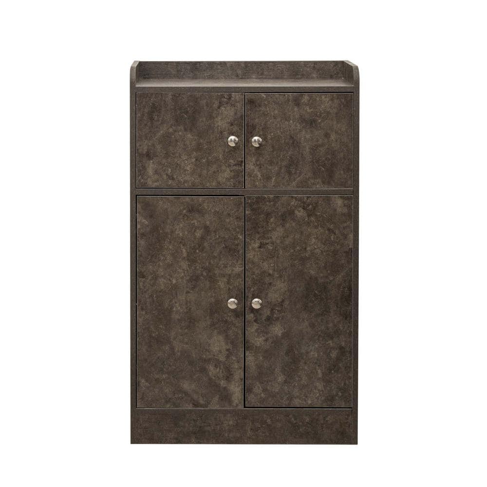 23.62 in. W x 10.63 in. D x 39.37 in. H Black Brown Linen Cabinet Kitchen S