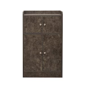 23.62 in. W x 10.63 in. D x 39.37 in. H Black Brown Linen Cabinet Kitchen Storage Cabinet with Door, Cupboard, Sideboard