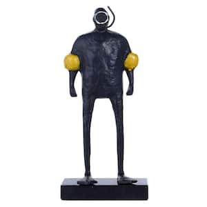 Dann Foley - Diving Man Sculpture - Black and Yellow - Cast Aluminum