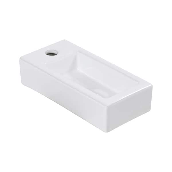 Corner Bathroom Sink in White 14.47 in.