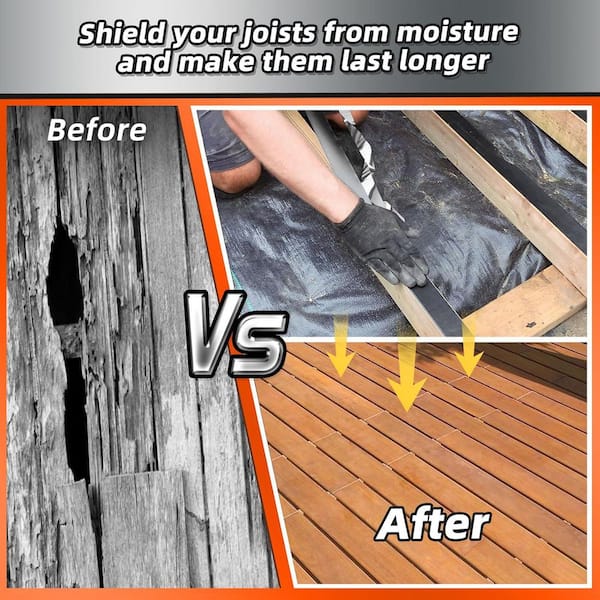 Heelos Deck Joist Tape 4"×50,4 Pack Weather-Resistant Butyl Joist Tape Waterproof Flashing Tape - View #10