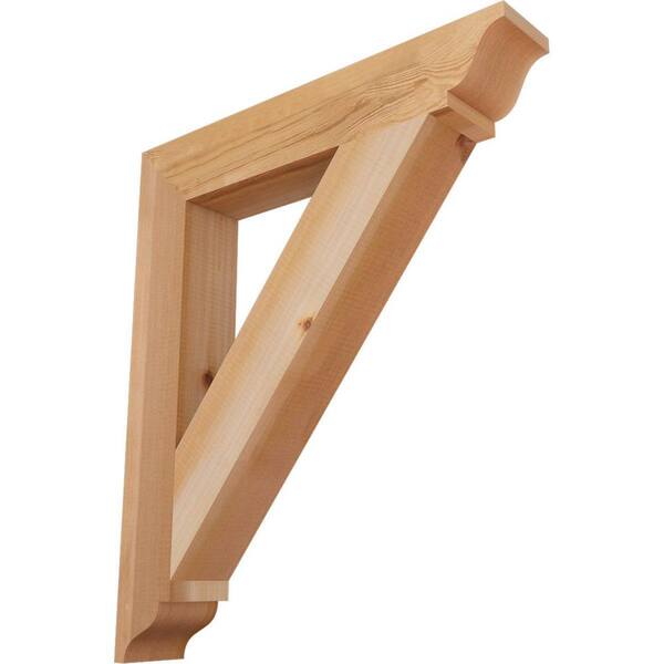 Ekena Millwork 3.5 in. x 28 in. x 24 in. Western Red Cedar Traditional Smooth Bracket