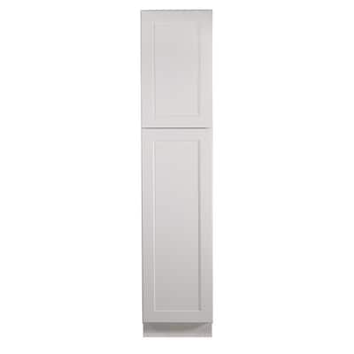 Brookings Plywood Assembled Shaker 18x84x24 in. 2-Door Pantry/Utility Kitchen Cabinet in White