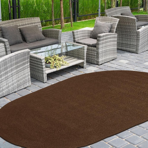 Braided Cocoa 8' x 10' Reversible Indoor/Outdoor Area Rug