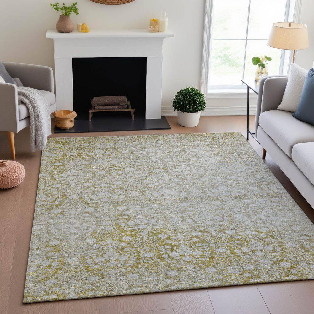 Addison Rugs Mayfield Premium Machine Washable Abstract AMF1231 Gold 8 ...