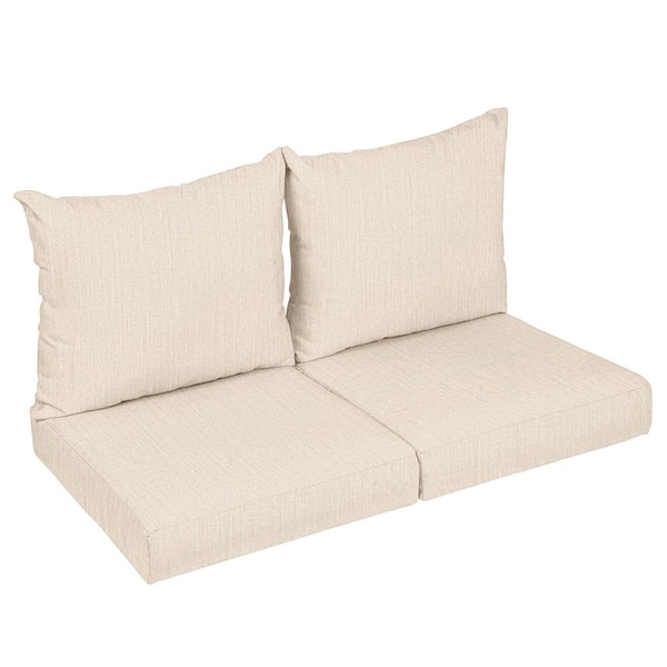 25 x 25 x 5 (4-Piece) Deep Seating Outdoor Loveseat Cushion in Sunbrella Cast Pumice