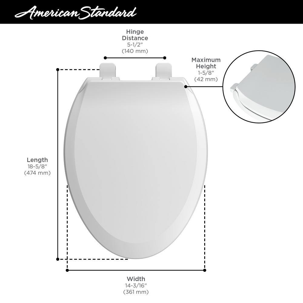 White Antimicrobial Slow-Close Elongated Toilet Seat