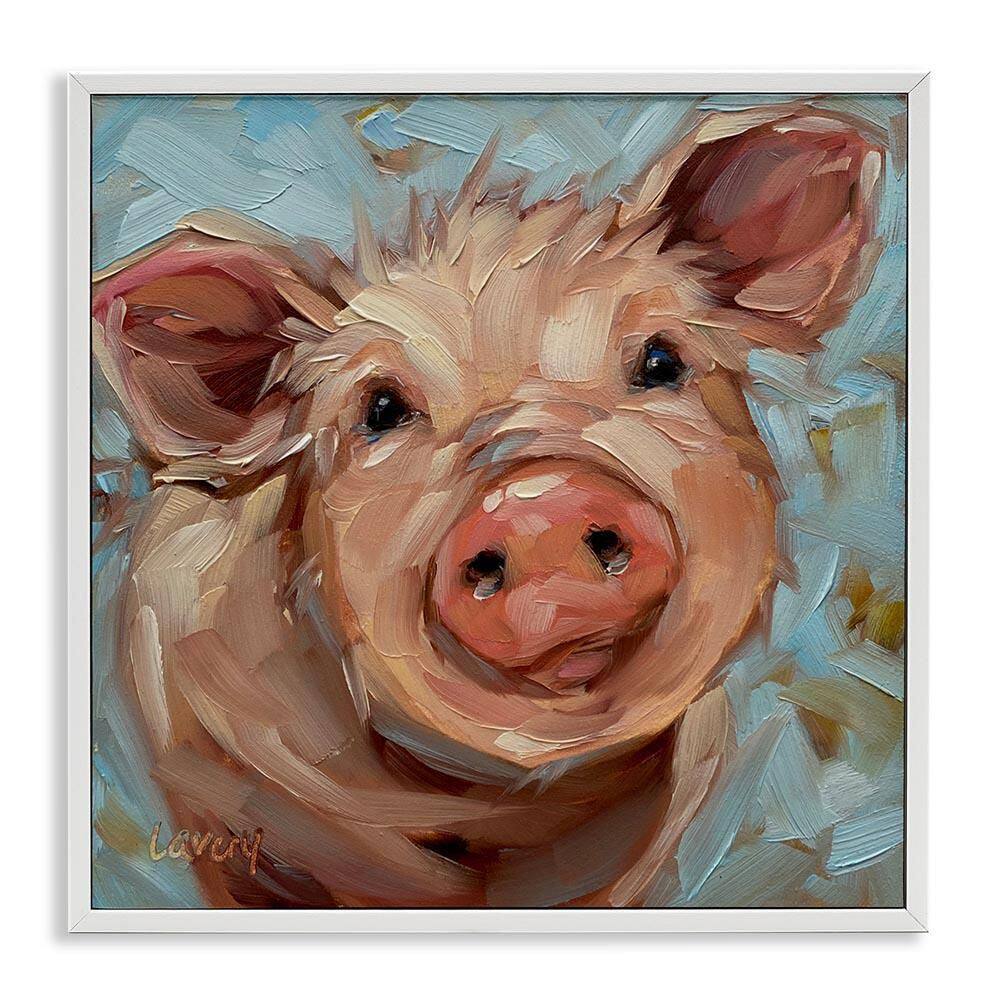 Modern Pig Portrait Farm Animal by Andrea Lavery White Framed Giclee Art Print Animal 24 in. x 24 in. price history on PriceWatchPro