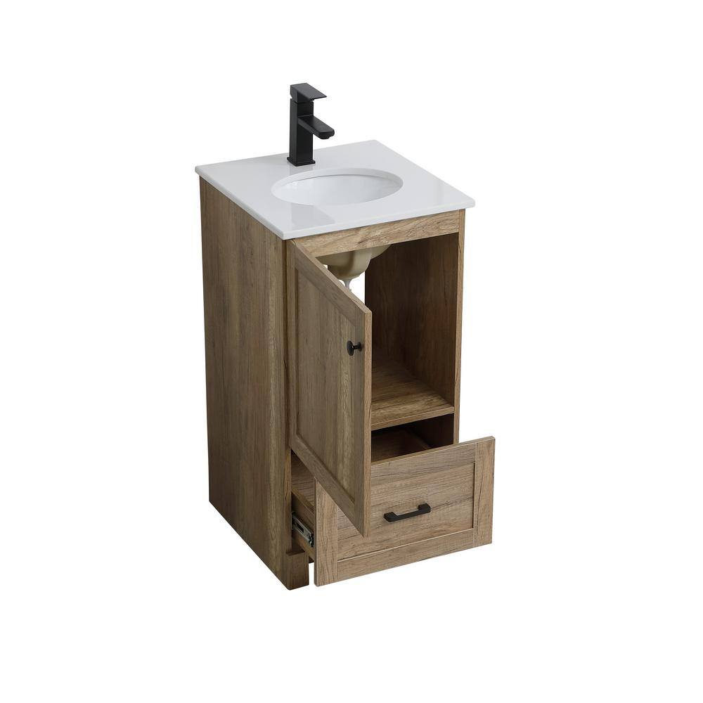 Soma 18" Natural Oak Single Bathroom Vanity with Porcelain Sink
