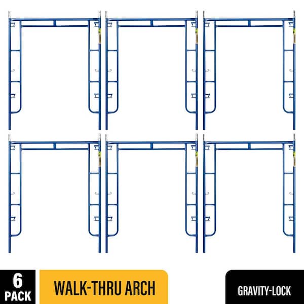 Saferstack Series 76 in. x 60 in. Blue Mason Walk-Through Arch Scaffold Frame, (6-Pack)