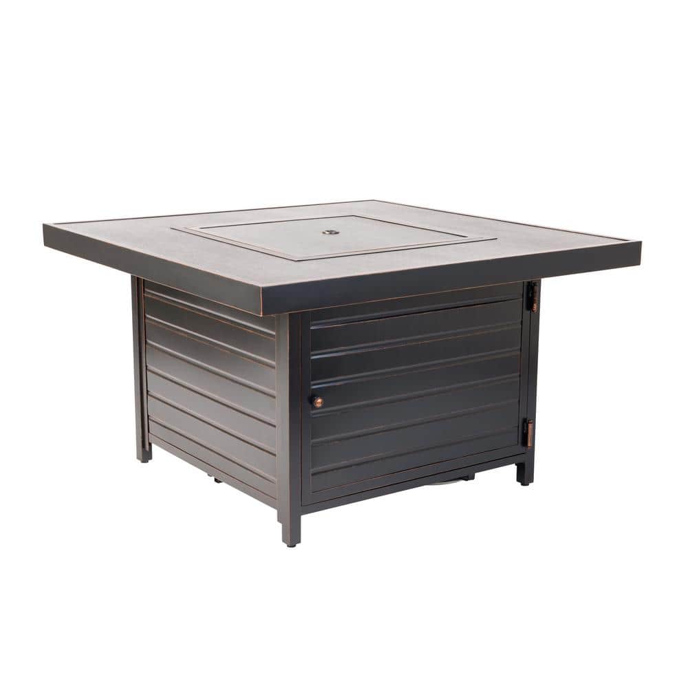Antique Bronze Square Aluminum Gas Fire Pit Table