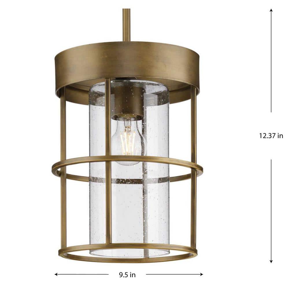 Burgess Aged Bronze Glass Farmhouse Pendant Light