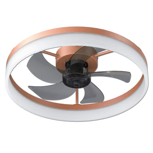 Unbranded 20 in. LED Dimmable Indoor Rose Gold Smart Ceiling Fan with Light and Remote 3-Color Temperature 6-Speeds Fan Light