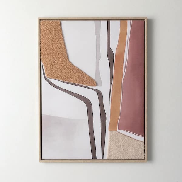 Textural Fiber by Framed Mixed Media Abstract Wall Art 23.5 in. x 17.75 in.