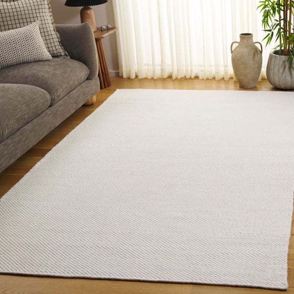 Vermont 4 ft. x 6 ft. Ivory Contemporary Solid Color Area Rug