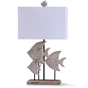Rona 33 in. Weathered Beige Table Lamp