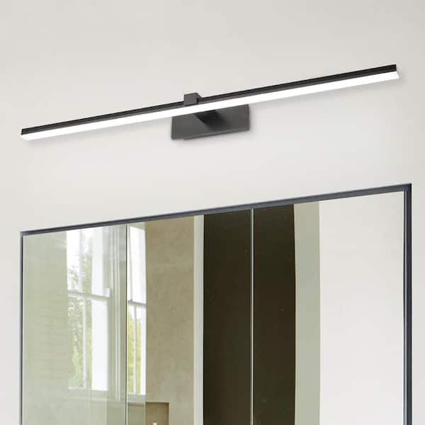 31.69 in. 1 Light Black LED Vanity Light Modern Bathroom Vanity Lighting Fixture Bath Wall Lighting Fixtures Over Mirror
