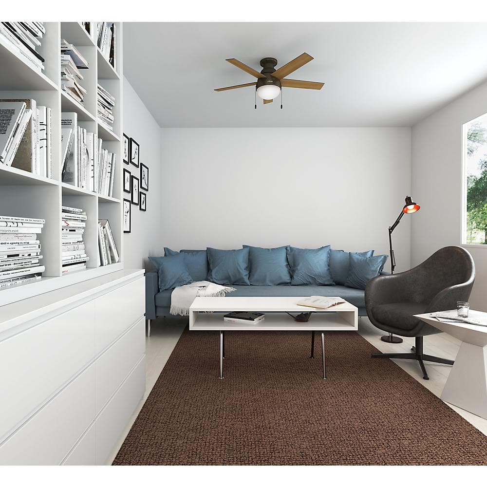 Anslee 46 in. Indoor Low Profile Premier Bronze Ceiling Fan with Light price history on PriceWatchPro