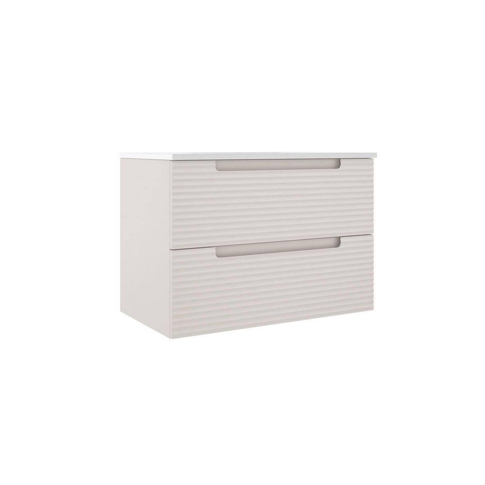 Moncler 32 in. W x 18 in. D Bath Vanity in Cotton w/ Ceramic Integrated Vanity Top in White with White Basin and Sink price history on PriceWatchPro